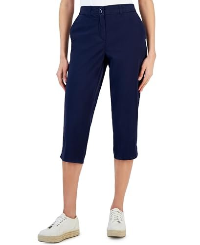 Karen Scott Capri Pants – Classic Cotton Stretch Cropped Bottoms