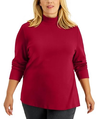 Karen Scott Turtleneck Tops | Classic Cotton Layering Essentials