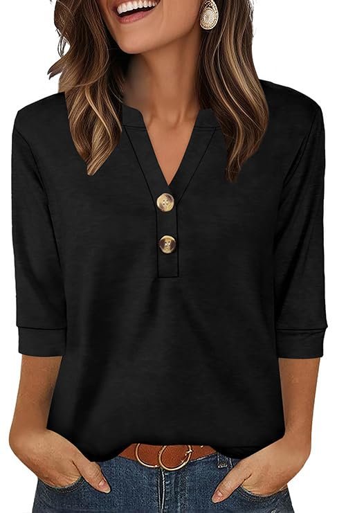 Karen Scott 3/4 Sleeve Tops – Effortless Style & All-Day Comfort